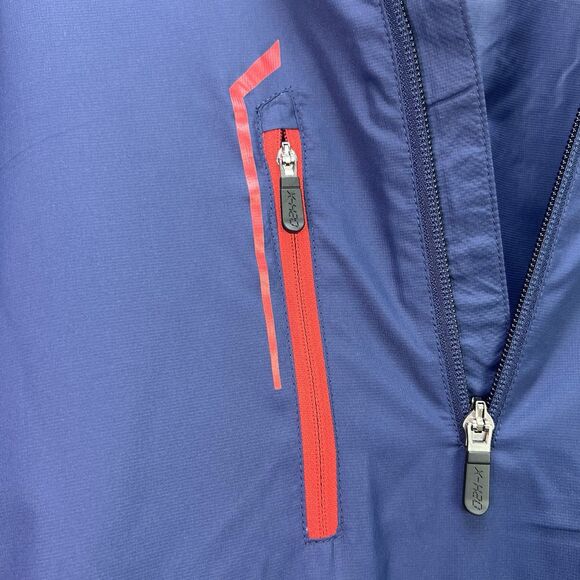 Bobby Jones X-H2O Golf Pullover Jacket Men’s Medium Navy Quarter Zip Waterproof - Picture 2 of 7